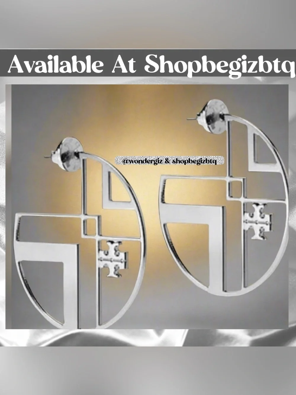 🔥🔥Tory Burch Authentic Silver Hoop Earrings At Awesome Prices To Buy Now & Save
